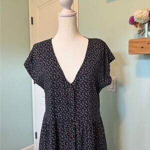 Madewell Black Floral Maxi Dress